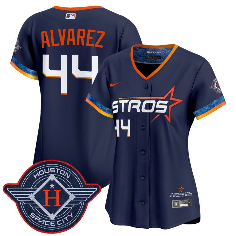 Women Houston Astros #44 Alvarez blue 2025 City Connect Vapor Limited Stitched Jersey